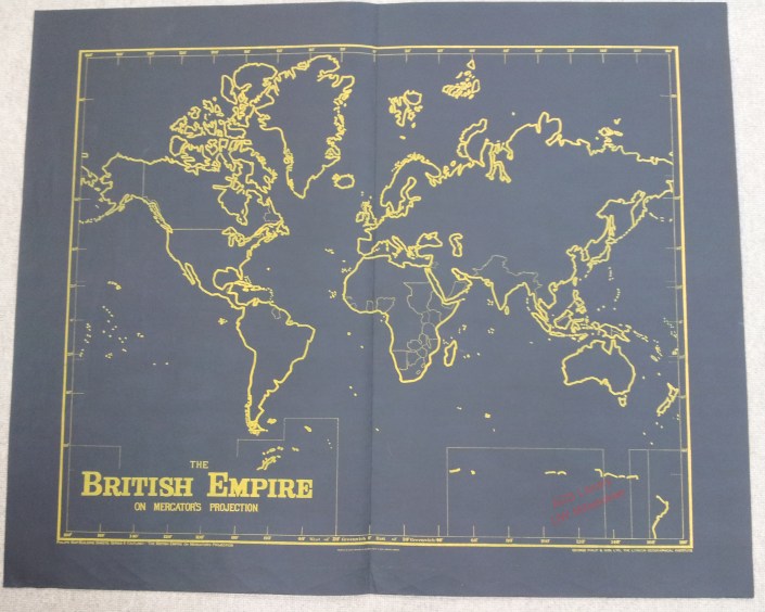 Blackboard outline map of the British Empire by Philips & Sons.